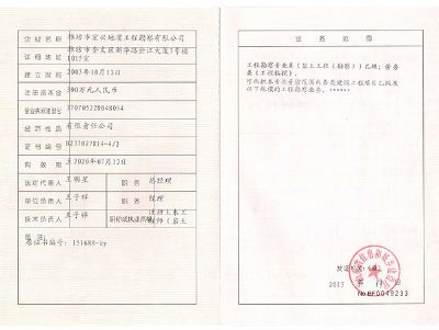 點擊查看詳細信息<br>標題：工程勘察資質(zhì)證書（副本） 閱讀次數(shù)：11321